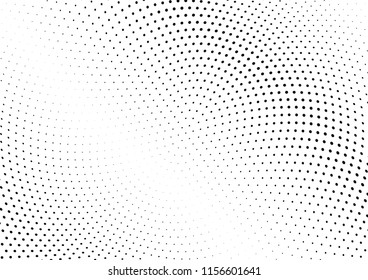 Abstract halftone wave dotted background. Halftone twisted grunge pattern, dot, circle.  Vector modern optical halftone pop art texture for poster, business card, cover, label mock-up, sticker layout