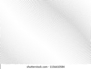 Abstract halftone wave dotted background. Halftone twisted grunge pattern, dot, circle.  Vector modern optical halftone pop art texture for poster, business card, cover, label mock-up, sticker layout