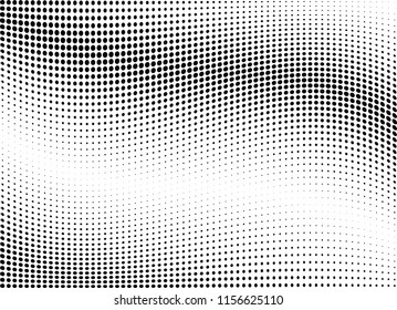 Abstract halftone wave dotted background. Halftone twisted grunge pattern, dot, circle.  Vector modern optical halftone pop art texture for poster, business card, cover, label mock-up, sticker layout