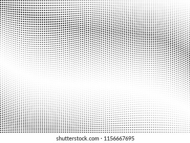 Abstract halftone wave dotted background. Halftone twisted grunge pattern, dot, circle.  Vector modern optical halftone pop art texture for poster, business card, cover, label mock-up, sticker layout
