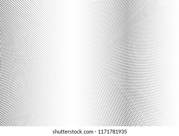 Abstract halftone wave dotted background. Halftone twisted grunge pattern, dot, circle.  Vector modern optical halftone pop art texture for poster, business card, cover, label mock-up, sticker layout