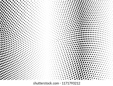 Abstract halftone wave dotted background. Halftone twisted grunge pattern, dot, circle.  Vector modern optical halftone pop art texture for poster, business card, cover, label mock-up, sticker layout