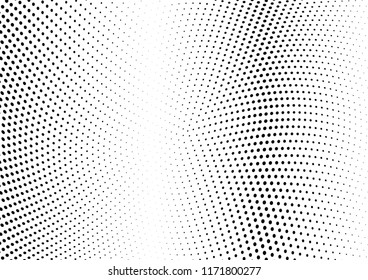 Abstract halftone wave dotted background. Halftone twisted grunge pattern, dot, circle.  Vector modern optical halftone pop art texture for poster, business card, cover, label mock-up, sticker layout