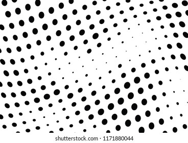 Abstract halftone wave dotted background. Halftone twisted grunge pattern, dot, circle.  Vector modern optical halftone pop art texture for poster, business card, cover, label mock-up, sticker layout