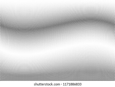 Abstract halftone wave dotted background. Halftone twisted grunge pattern, dot, circle.  Vector modern optical halftone pop art texture for poster, business card, cover, label mock-up, sticker layout