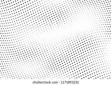 Abstract halftone wave dotted background. Halftone twisted grunge pattern, dot, circle.  Vector modern optical halftone pop art texture for poster, business card, cover, label mock-up, sticker layout