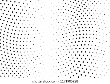 Abstract halftone wave dotted background. Halftone twisted grunge pattern, dot, circle.  Vector modern optical halftone pop art texture for poster, business card, cover, label mock-up, sticker layout