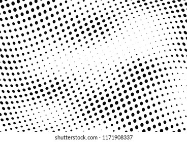Abstract halftone wave dotted background. Halftone twisted grunge pattern, dot, circle.  Vector modern optical halftone pop art texture for poster, business card, cover, label mock-up, sticker layout