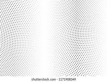 Abstract halftone wave dotted background. Halftone twisted grunge pattern, dot, circle.  Vector modern optical halftone pop art texture for poster, business card, cover, label mock-up, sticker layout