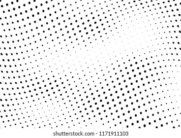 Abstract halftone wave dotted background. Halftone twisted grunge pattern, dot, circle.  Vector modern optical halftone pop art texture for poster, business card, cover, label mock-up, sticker layout