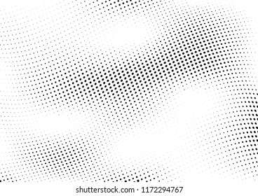 Abstract halftone wave dotted background. Halftone twisted grunge pattern, dot, circle.  Vector modern optical halftone pop art texture for poster, business card, cover, label mock-up, sticker layout
