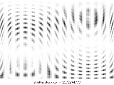 Abstract halftone wave dotted background. Halftone twisted grunge pattern, dot, circle.  Vector modern optical halftone pop art texture for poster, business card, cover, label mock-up, sticker layout