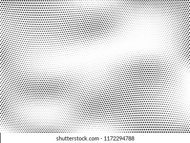 Abstract halftone wave dotted background. Halftone twisted grunge pattern, dot, circle.  Vector modern optical halftone pop art texture for poster, business card, cover, label mock-up, sticker layout