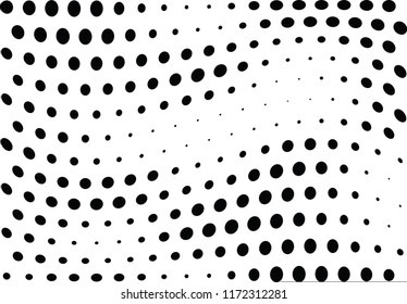 Abstract halftone wave dotted background. Halftone twisted grunge pattern, dot, circle.  Vector modern optical halftone pop art texture for poster, business card, cover, label mock-up, sticker layout