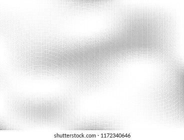 Abstract halftone wave dotted background. Halftone twisted grunge pattern, dot, circle.  Vector modern optical halftone pop art texture for poster, business card, cover, label mock-up, sticker layout