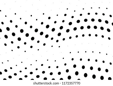Abstract halftone wave dotted background. Halftone twisted grunge pattern, dot, circle.  Vector modern optical halftone pop art texture for poster, business card, cover, label mock-up, sticker layout