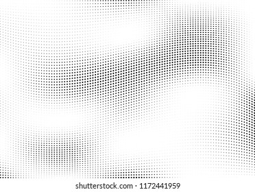 Abstract halftone wave dotted background. Halftone twisted grunge pattern, dot, circle.  Vector modern optical halftone pop art texture for poster, business card, cover, label mock-up, sticker layout