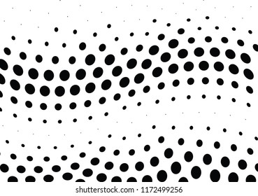 Abstract halftone wave dotted background. Halftone twisted grunge pattern, dot, circle.  Vector modern optical halftone pop art texture for poster, business card, cover, label mock-up, sticker layout