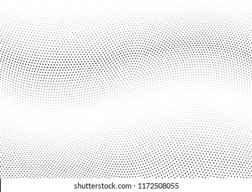 Abstract halftone wave dotted background. Halftone twisted grunge pattern, dot, circle.  Vector modern optical halftone pop art texture for poster, business card, cover, label mock-up, sticker layout
