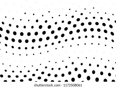 Abstract halftone wave dotted background. Halftone twisted grunge pattern, dot, circle.  Vector modern optical halftone pop art texture for poster, business card, cover, label mock-up, sticker layout