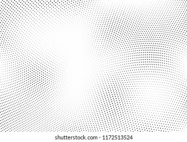 Abstract halftone wave dotted background. Halftone twisted grunge pattern, dot, circle.  Vector modern optical halftone pop art texture for poster, business card, cover, label mock-up, sticker layout