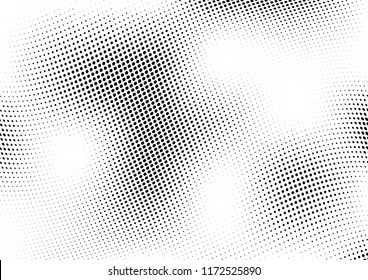 Abstract halftone wave dotted background. Halftone twisted grunge pattern, dot, circle.  Vector modern optical halftone pop art texture for poster, business card, cover, label mock-up, sticker layout