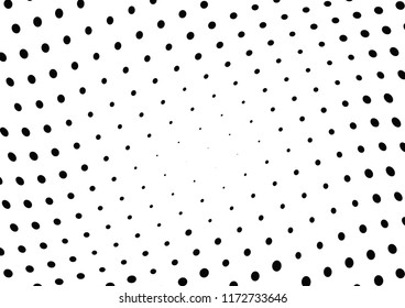 Abstract halftone wave dotted background. Halftone twisted grunge pattern, dot, circle.  Vector modern optical halftone pop art texture for poster, business card, cover, label mock-up, sticker layout