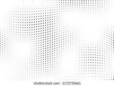 Abstract halftone wave dotted background. Halftone twisted grunge pattern, dot, circle.  Vector modern optical halftone pop art texture for poster, business card, cover, label mock-up, sticker layout