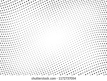 Abstract halftone wave dotted background. Halftone twisted grunge pattern, dot, circle.  Vector modern optical halftone pop art texture for poster, business card, cover, label mock-up, sticker layout
