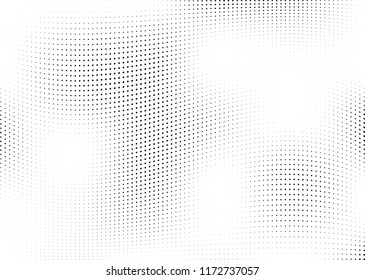 Abstract halftone wave dotted background. Halftone twisted grunge pattern, dot, circle.  Vector modern optical halftone pop art texture for poster, business card, cover, label mock-up, sticker layout