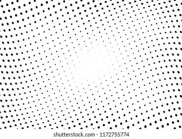Abstract halftone wave dotted background. Halftone twisted grunge pattern, dot, circle.  Vector modern optical halftone pop art texture for poster, business card, cover, label mock-up, sticker layout