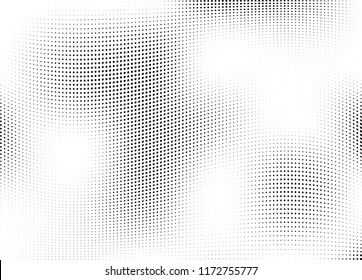 Abstract halftone wave dotted background. Halftone twisted grunge pattern, dot, circle.  Vector modern optical halftone pop art texture for poster, business card, cover, label mock-up, sticker layout