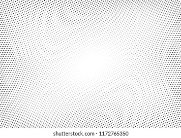 Abstract halftone wave dotted background. Halftone twisted grunge pattern, dot, circle.  Vector modern optical halftone pop art texture for poster, business card, cover, label mock-up, sticker layout