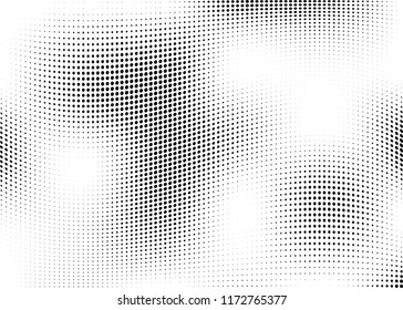 Abstract halftone wave dotted background. Halftone twisted grunge pattern, dot, circle.  Vector modern optical halftone pop art texture for poster, business card, cover, label mock-up, sticker layout