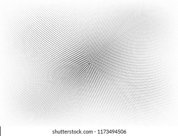 Abstract halftone wave dotted background. Halftone twisted grunge pattern, dot, circle.  Vector modern optical halftone pop art texture for poster, business card, cover, label mock-up, sticker layout