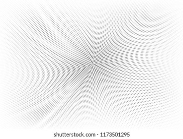 Abstract halftone wave dotted background. Halftone twisted grunge pattern, dot, circle.  Vector modern optical halftone pop art texture for poster, business card, cover, label mock-up, sticker layout