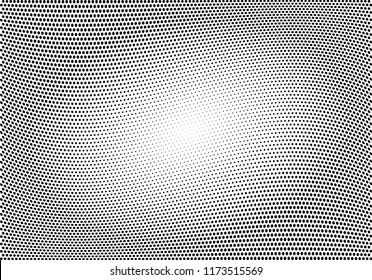 Abstract halftone wave dotted background. Halftone twisted grunge pattern, dot, circle.  Vector modern optical halftone pop art texture for poster, business card, cover, label mock-up, sticker layout