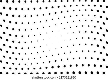 Abstract halftone wave dotted background. Halftone twisted grunge pattern, dot, circle.  Vector modern optical halftone pop art texture for poster, business card, cover, label mock-up, sticker layout