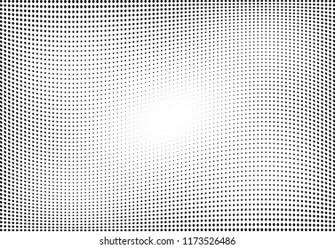 Abstract halftone wave dotted background. Halftone twisted grunge pattern, dot, circle.  Vector modern optical halftone pop art texture for poster, business card, cover, label mock-up, sticker layout