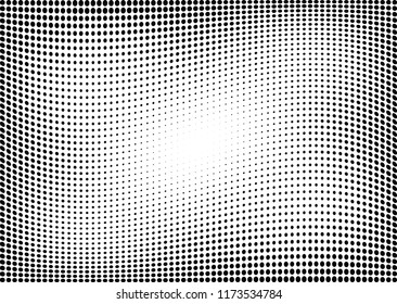 Abstract halftone wave dotted background. Halftone twisted grunge pattern, dot, circle.  Vector modern optical halftone pop art texture for poster, business card, cover, label mock-up, sticker layout