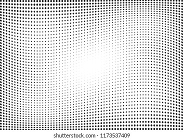 Abstract halftone wave dotted background. Halftone twisted grunge pattern, dot, circle.  Vector modern optical halftone pop art texture for poster, business card, cover, label mock-up, sticker layout