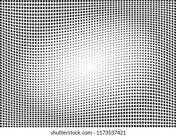 Abstract halftone wave dotted background. Halftone twisted grunge pattern, dot, circle.  Vector modern optical halftone pop art texture for poster, business card, cover, label mock-up, sticker layout