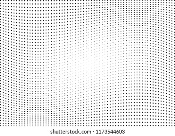 Abstract halftone wave dotted background. Halftone twisted grunge pattern, dot, circle.  Vector modern optical halftone pop art texture for poster, business card, cover, label mock-up, sticker layout