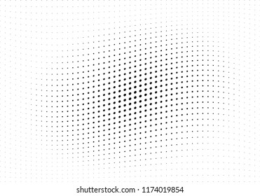 Abstract halftone wave dotted background. Halftone twisted grunge pattern, dot, circle.  Vector modern optical halftone pop art texture for poster, business card, cover, label mock-up, sticker layout