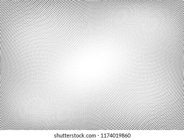 Abstract halftone wave dotted background. Halftone twisted grunge pattern, dot, circle.  Vector modern optical halftone pop art texture for poster, business card, cover, label mock-up, sticker layout