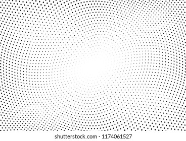 Abstract halftone wave dotted background. Halftone twisted grunge pattern, dot, circle.  Vector modern optical halftone pop art texture for poster, business card, cover, label mock-up, sticker layout