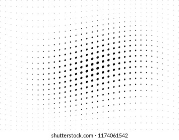 Abstract halftone wave dotted background. Halftone twisted grunge pattern, dot, circle.  Vector modern optical halftone pop art texture for poster, business card, cover, label mock-up, sticker layout