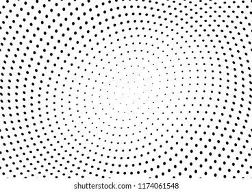 Abstract halftone wave dotted background. Halftone twisted grunge pattern, dot, circle.  Vector modern optical halftone pop art texture for poster, business card, cover, label mock-up, sticker layout