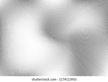 Abstract halftone wave dotted background. Halftone twisted grunge pattern, dot, circle.  Vector modern optical halftone pop art texture for poster, business card, cover, label mock-up, sticker layout