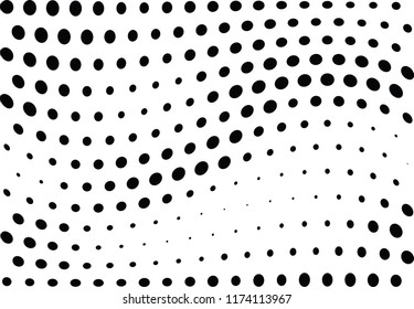 Abstract halftone wave dotted background. Halftone twisted grunge pattern, dot, circle.  Vector modern optical halftone pop art texture for poster, business card, cover, label mock-up, sticker layout